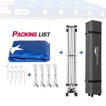 Load image into Gallery viewer, EAGLE PEAK 10’ x 10' Pop Up Canopy Tent Instant Outdoor Canopy Straight Leg Shelter with Adjustable Height and Wheeled Carrying Bag (American Flag)
