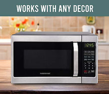 Load image into Gallery viewer, Farberware Classic FMO07AHTBKJ 0.7 Cu. Ft. 700-Watt Microwave Oven with LED Lighting, Brushed Stainless Steel
