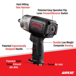 AIRCAT 1150 1/2-Inch Drive "Killer Torque" Composite Impact Wrench 1295 ft-lbs
