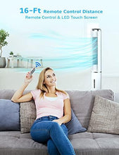 Load image into Gallery viewer, Evaporative Cooler - AGILLY 43&#39;&#39; Portable Air Conditioner &amp; Cooling Tower Fan w/ 70°Oscillation, 4 Modes, Air Cooler/Humidifier with 4 Ice Packs, 12H Timer, Remote Control for Indoor Home Office
