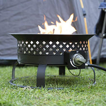 Load image into Gallery viewer, Bond Manufacturing 67836 54,000 BTU Aurora Camping, Backyard, Tailgating, Hunting and Patio. Locking Lid &amp; Carry Handle Portable Steel Propane Gas Fire Pit Outdoor Firebowl, 18.5", Bronze
