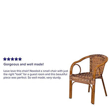Load image into Gallery viewer, Flash Furniture Cadiz Series Dark Red Bamboo-Aluminum Indoor-Outdoor Restaurant-Patio Chair with Burning Brown Rattan
