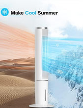 Load image into Gallery viewer, Evaporative Cooler - AGILLY 43&#39;&#39; Portable Air Conditioner &amp; Cooling Tower Fan w/ 70°Oscillation, 4 Modes, Air Cooler/Humidifier with 4 Ice Packs, 12H Timer, Remote Control for Indoor Home Office
