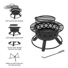 Load image into Gallery viewer, BALI OUTDOORS Wood Burning Fire Pit with Quick Removable Cooking Grill, Black, 32in
