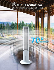 Evaporative Cooler - AGILLY 43'' Portable Air Conditioner & Cooling Tower Fan w/ 70°Oscillation, 4 Modes, Air Cooler/Humidifier with 4 Ice Packs, 12H Timer, Remote Control for Indoor Home Office