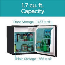 Load image into Gallery viewer, BLACK+DECKER BCRK17B Compact Refrigerator Energy Star Single Door Mini Fridge with Freezer, 1.7 Cubic Feet, Black
