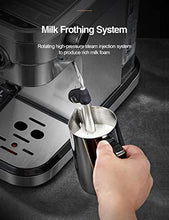 Load image into Gallery viewer, Espresso Machine, 15 Bar Espresso Maker with Milk Frother Wand and Compact Design, Professional Espresso Coffee Machine for Cappuccino and Latte
