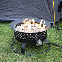 Load image into Gallery viewer, Bond Manufacturing 67836 54,000 BTU Aurora Camping, Backyard, Tailgating, Hunting and Patio. Locking Lid &amp; Carry Handle Portable Steel Propane Gas Fire Pit Outdoor Firebowl, 18.5", Bronze
