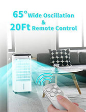 Load image into Gallery viewer, COMFYHOME 3-IN-1 Portable Air Conditioner, Evaporative Air Cooler w/Cooling ＆ Humidifier, 3 Wind Speeds, 4 Casters, 65° Oscillation, 12H Timmer＆ Remote, 455 CFM, Cools 170 Square Feet for Room Office

