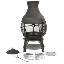 Load image into Gallery viewer, BALI OUTDOORS Outdoor Fireplace Wooden Fire Pit, Chimenea, Brown-Black
