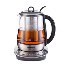 Load image into Gallery viewer, BUYDEEM K2423 Tea Maker, Durable 316 Stainless Steel &amp; German Schott Glass Electric Kettle, Removable Infuser, Auto Keep Warm, BPA Free, 1.2L
