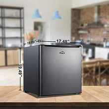 Load image into Gallery viewer, Walsh WSR17S5 Compact Refrigerator, 1.7 Cu.Ft Single Door Fridge, Adjustable Mechanical Thermostat with Chiller, Reversible Doors, Stainless Steel Look
