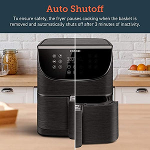COSORI Air Fryer Oven Combo 5.8QT Max Xl Large Cooker (Cookbook with 100 Recipes), One-Touch Screen with 11 Precise Presets and Shake Reminder, Nonstick and Dishwasher-Safe Square Design Basket, Black