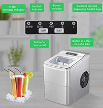 Load image into Gallery viewer, AGLUCKY Counter top Ice Maker Machine,Compact Automatic Ice Maker,9 Cubes Ready in 6-8 Minutes,Portable Ice Cube Maker with Scoop and Basket for Home/Kitchen/Office/Bar (Silver)
