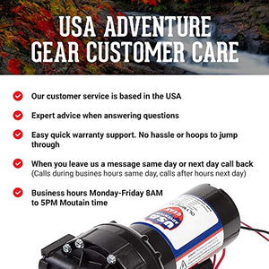 USA Adventure Gear ProGear 5550 High Pressure Professional Grade Washdown Water Pump | Made in the USA | 12 Volt DC | 5.75GPM | 14 Foot Lift | 80 PSI Pressure | Corrosion Resistant | Sealed Switch