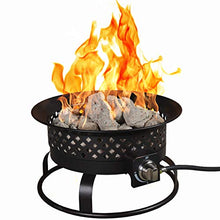 Load image into Gallery viewer, Bond Manufacturing 67836 54,000 BTU Aurora Camping, Backyard, Tailgating, Hunting and Patio. Locking Lid &amp; Carry Handle Portable Steel Propane Gas Fire Pit Outdoor Firebowl, 18.5", Bronze
