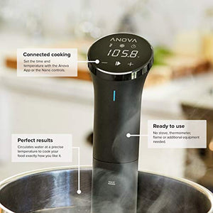Anova Culinary AN400-US00 Nano Sous Vide Precision Cooker, 12.8" x 2.2" x 4.1", Silver