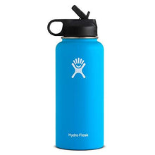 Load image into Gallery viewer, Hydro Flask Vacuum Insulated Stainless Steel Water Bottle Wide Mouth with Straw Lid (Pacific, 40-Ounce)
