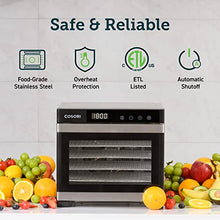 Load image into Gallery viewer, COSORI Food Dehydrator (50 Recipes) for Jerky, Vegetables Fruit, Meat, Dog Treats, Herbs, and Yogurt, Dryer Machine with Temperature Control, 6 Stainless Steel Trays, ETL Listed, Silver
