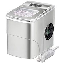 Load image into Gallery viewer, AGLUCKY Counter top Ice Maker Machine,Compact Automatic Ice Maker,9 Cubes Ready in 6-8 Minutes,Portable Ice Cube Maker with Scoop and Basket for Home/Kitchen/Office/Bar (Silver)
