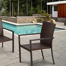 Load image into Gallery viewer, BALI OUTDOORS Gas Firepit Chairs Outdoor Wicker Patio Dining Set, Set of 2 Stackable Outdoor Wicker Chairs for Patio, Garden, Yards, Indoor, Multibrown
