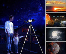 Load image into Gallery viewer, Astronomical Telescopes + Travel Monocular Telescope Scope 70mm Aperture 400mm AZ Mount Astronomical Refractor Telescopes for Kids Adults Beginners - Portable Bag, Smartphone Adapter, Camera Remote
