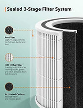 Load image into Gallery viewer, TaoTronics Air Purifier for Home H13 True HEPA Filter, CADR 250 m³/h, Pollen Smoke Allergen Pet Dander Hair Eliminator for Large Room up to 323 ft², Air Quality Sensor, 4 Displaying Colors

