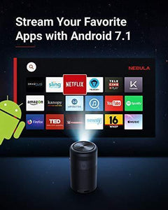 Anker Nebula Capsule, Smart Wi-Fi Mini Projector, Black, 100 ANSI Lumen Portable Projector, 360° Speaker, Movie Projector, 100 Inch Picture, 4-Hour Video Playtime, Neat Projector, Home Entertainment