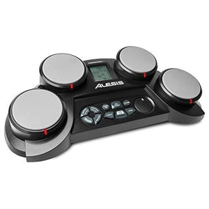Alesis Compact Kit 4 – Tabletop Electric Drum Set with 70 Electronic / Acoustic Drum Kit Sounds, 4 Pads, Battery- or AC-Power and Drum Sticks Included