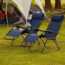 Load image into Gallery viewer, Caravan Canopy Infinity Zero Gravity Steel Frame Patio Deck Chair, Blue (Pair)
