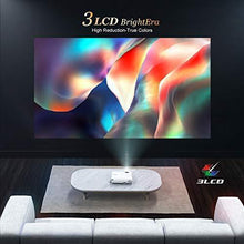 Load image into Gallery viewer, YABER V2 WiFi Mini Projector 6500L [Projector Screen Included] Full HD 1080P and 200&quot; Supported, Portable Wireless Mirroring Projector for iOS/Android/TV Stick/PS4/PC Home &amp; Outdoor (White)
