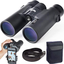 Load image into Gallery viewer, Gosky 10x42 Roof Prism Binoculars for Adults, HD Professional Binoculars for Bird Watching Travel Stargazing Hunting Concerts Sports-BAK4 Prism FMC Lens-with Phone Mount Strap Carrying Bag

