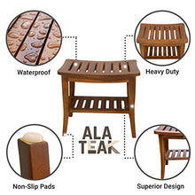 Load image into Gallery viewer, Ala Teak Indoor Outdoor Patio Garden Yard Bath Shower Spa Waterproof Stool Bench Fully Assembled
