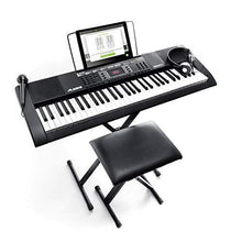 Load image into Gallery viewer, Alesis Melody 61 MKII - 61 Key Music Keyboard / Digital Piano with Built-In Speakers, Headphones, Microphone, Piano Stand, Music Rest and Stool
