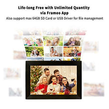 Load image into Gallery viewer, AEEZO WiFi Digital Picture Frame, IPS Touch Screen Smart Cloud Photo Frame with 16GB Storage, Easy Setup to Share Photos or Videos via Free Frameo APP, Auto-Rotate, Wall Mountable (9 inch Black)

