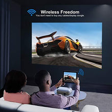 Load image into Gallery viewer, YABER V2 WiFi Mini Projector 6500L [Projector Screen Included] Full HD 1080P and 200&quot; Supported, Portable Wireless Mirroring Projector for iOS/Android/TV Stick/PS4/PC Home &amp; Outdoor (White)
