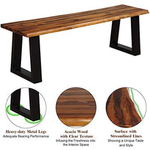 Load image into Gallery viewer, Giantex Wooden Dining Bench Seating Chair Rustic Indoor &amp;Outdoor Furniture (Rustic Brown&amp;Black)
