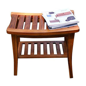 Ala Teak Indoor Outdoor Patio Garden Yard Bath Shower Spa Waterproof Stool Bench Fully Assembled