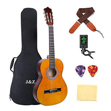 Load image into Gallery viewer, Beginner Guitar Acoustic Classical Guitar 3/4 Junior Size 36 inch Kids Child Student Guitar 6 Nylon Strings Guitar Starter Kits with Waterproof Bag Guitar Clip Tuner Strap Picks Wipe
