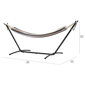 Amazon Basics Double Hammock with 9-Foot Space Saving Steel Stand and Carrying Case, Multi Color, 400 lb Capacity
