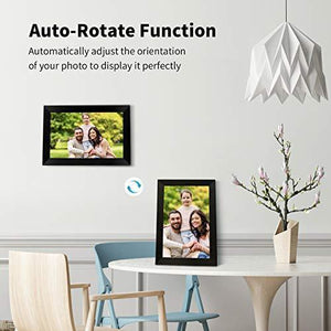 AEEZO WiFi Digital Picture Frame, IPS Touch Screen Smart Cloud Photo Frame with 16GB Storage, Easy Setup to Share Photos or Videos via Free Frameo APP, Auto-Rotate, Wall Mountable (9 inch Black)