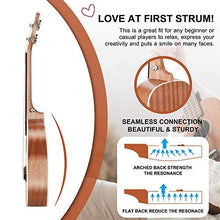 Load image into Gallery viewer, Ranch Concert Ukulele 23 inch Professional Wooden Ukelele Kit with Free Online Lessons, Gig Bag, Tuner, Strap, Aquila Strings Set, Small Starter Hawaiian Guitar Instrument Bundle, Ukalalee
