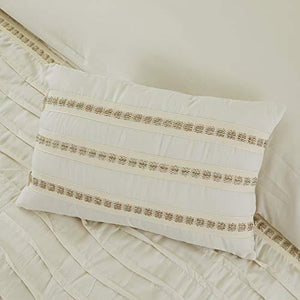 Amrapur Overseas Antonella 8-Piece Pleated Comforter Set, Queen, Beige