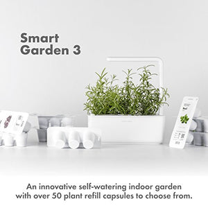 Click & Grow Indoor Herb Garden Kit with Grow Light | Smart Garden for Home Kitchen Windowsill | Easier Than Hydroponics Growing System | Vegetable Gardening Starter (3 Basil Pods Included), White
