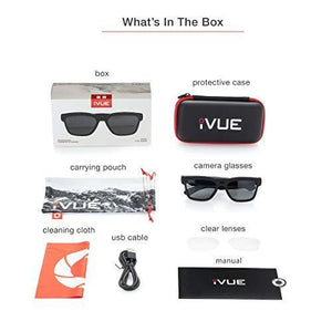 iVUE Wave 1080P HD Camera Glasses Video Recording Sport Sunglasses DVR Eyewear, 32GB Memory