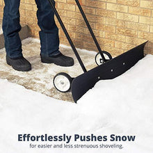 Load image into Gallery viewer, The Snowcaster 70SNC 36-Inch Heavy Duty Bi-Directional Wheeled Snow Pusher, Black
