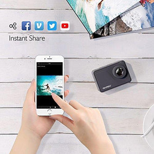 AKASO V50 Pro Native 4K30fps 20MP WiFi Action Camera with EIS Touch Screen 100 feet Waterproof Camera Web Camera Support External Mic Remote Control Sports Camera with Helmet Accessories Kit