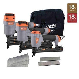 2 in. 18-Gauge Brad Nailer Narrow Crown Stapler (5-Piece) by HDX
