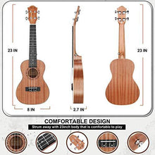 Load image into Gallery viewer, Ranch Concert Ukulele 23 inch Professional Wooden Ukelele Kit with Free Online Lessons, Gig Bag, Tuner, Strap, Aquila Strings Set, Small Starter Hawaiian Guitar Instrument Bundle, Ukalalee
