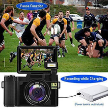 Load image into Gallery viewer, Digital Camera Vlogging Camera with YouTube 30MP Full HD 2.7K Vlog Camera with Flip Screen 180° Rotation with 32GB Memory Card and 2 Batteries （Focus Fixed）
